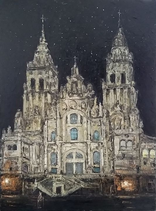 Peinture intitulée "Compostela - Campus…" par A.Magalhães, Œuvre d'art originale, Huile Monté sur artwork_cat.