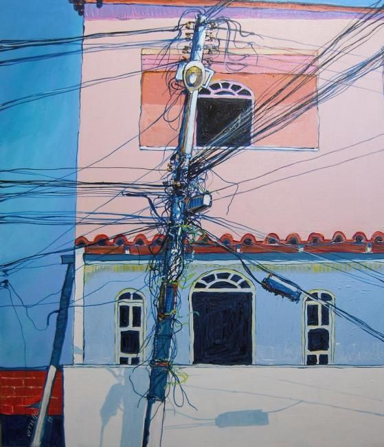 Malerei mit dem Titel "Tensão no morro" von Marcelo Vitiello, Original-Kunstwerk
