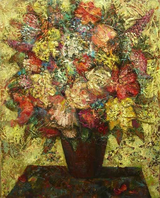 Painting titled "bouquet-of-festive" by Magomed Amaev, Original Artwork
