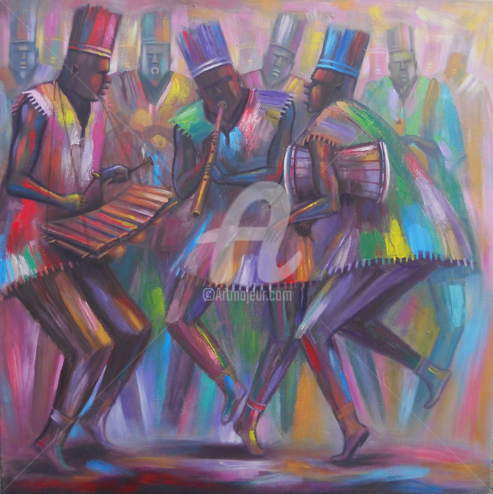 Peinture intitulée "Sweet Rhythms" par Amakai Quaye, Œuvre d'art originale