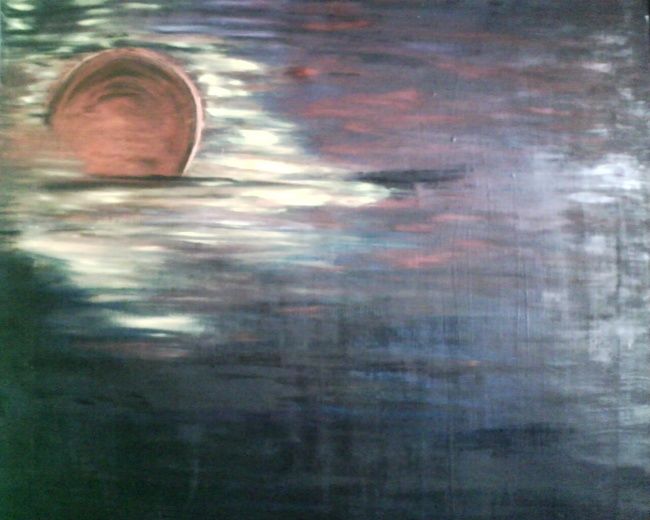 Painting titled "Crépuscule" by La Marocaine Bensaid, Original Artwork