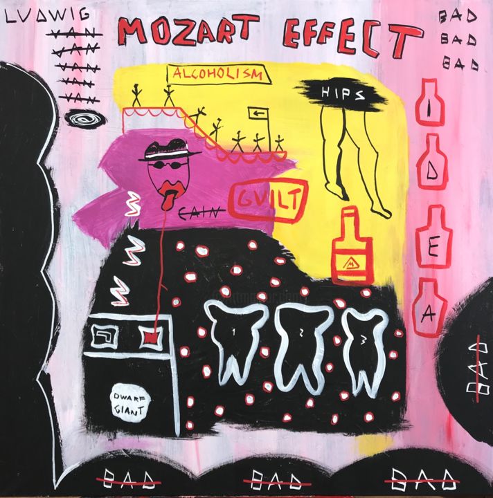 Painting titled "Mozart Effect" by Alex Manea, Original Artwork, Acrylic