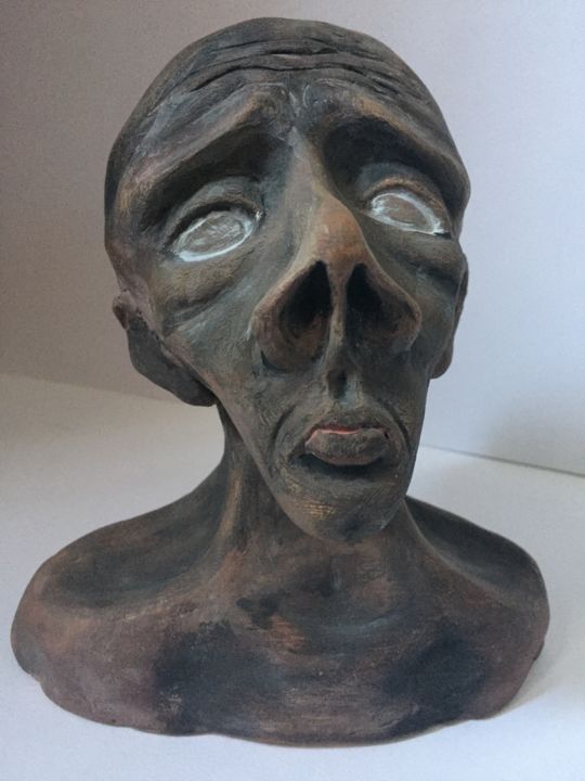 Sculpture titled "il brutto" by Amy Bho, Original Artwork, Clay