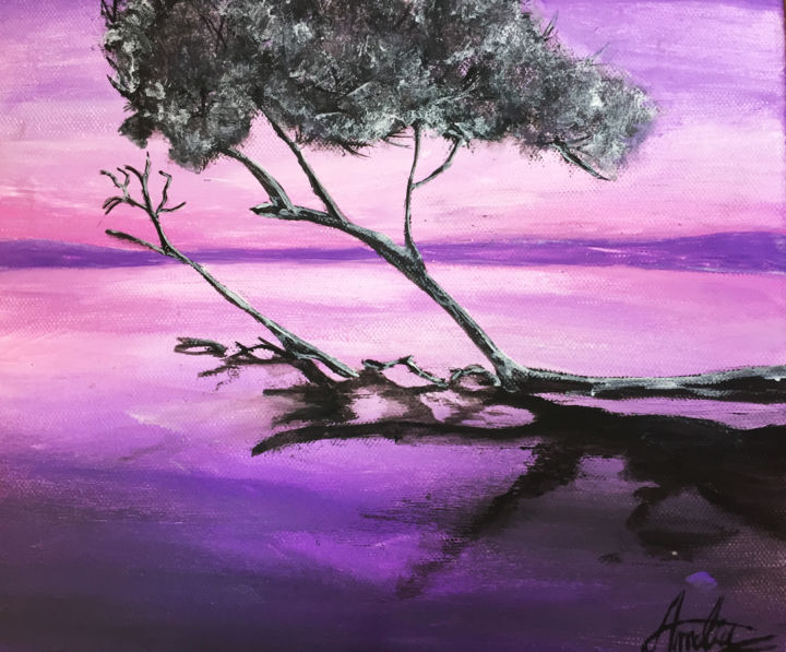 Painting titled "L'albero" by Amy Bho, Original Artwork, Tempera