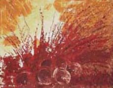 Painting titled "Esplosione a Roussi…" by Amalia Visnadi, Original Artwork