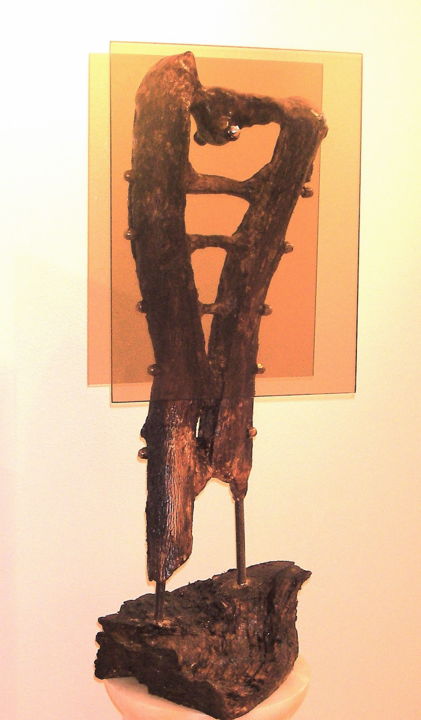 Sculpture titled "Cubitus" by Amamede, Original Artwork, Glass