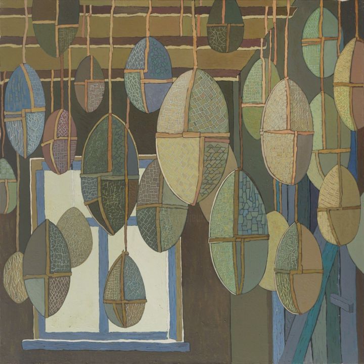 Malerei mit dem Titel "Winter Melons" von Aman Modyev, Original-Kunstwerk, Acryl