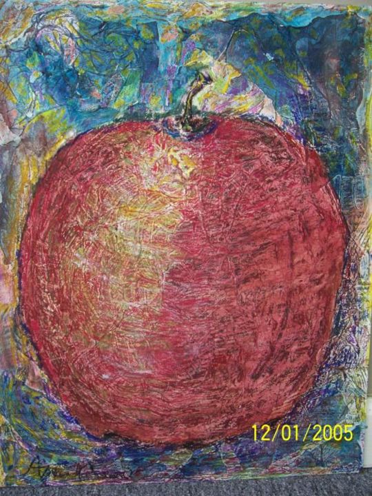 Painting titled "apple" by Amanda Garrison, Original Artwork