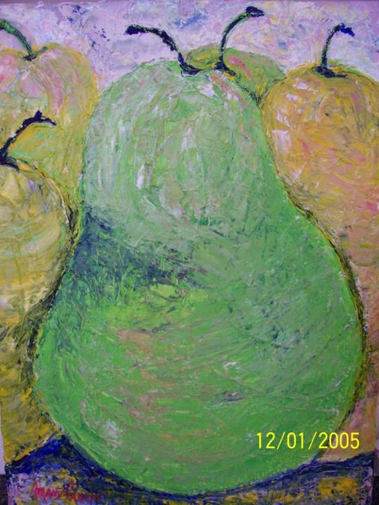 Painting titled "Pears" by Amanda Garrison, Original Artwork