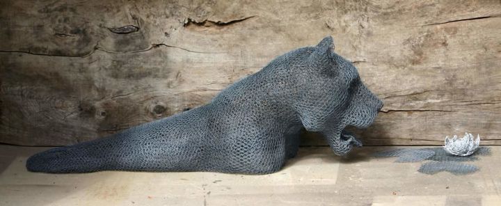 Escultura titulada "TIGRE" por Amandine Bocquelet, Obra de arte original, Metales