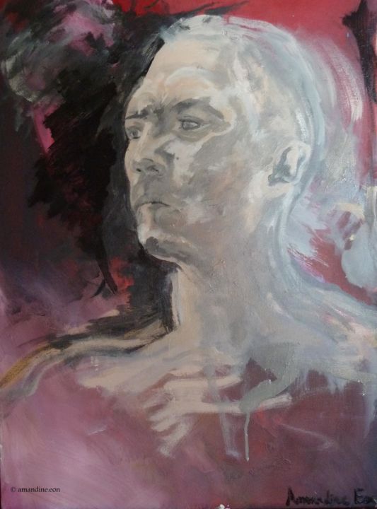 Painting titled "portrait homme" by Amandine Eon, Original Artwork, Acrylic