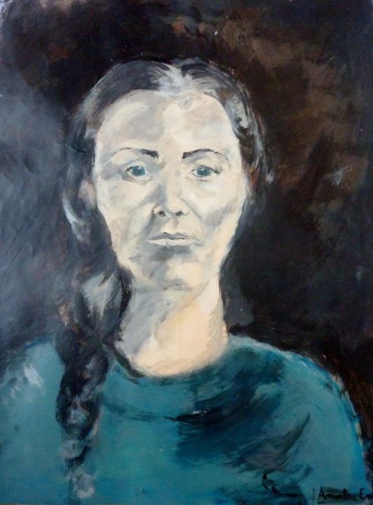 Ζωγραφική με τίτλο "portrait femme" από Amandine Eon, Αυθεντικά έργα τέχνης, Ακρυλικό