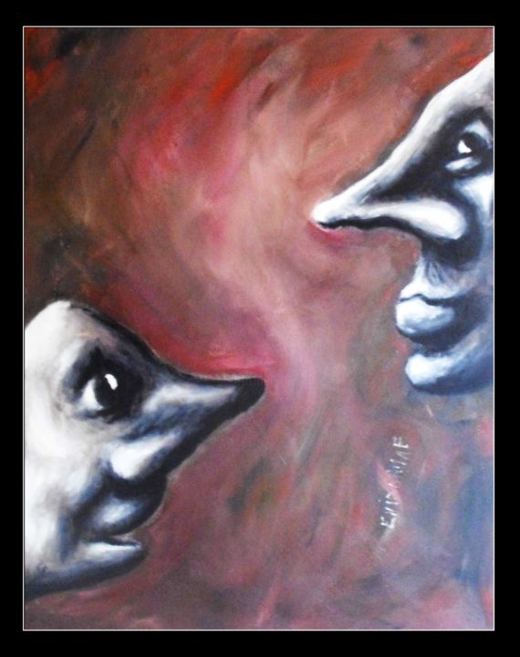 Peinture intitulée "Valse en duo" par Amandine Forner, Œuvre d'art originale, Acrylique