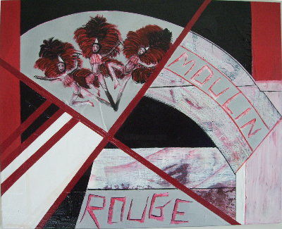 Painting titled "Moulins rouges" by Agp, Original Artwork