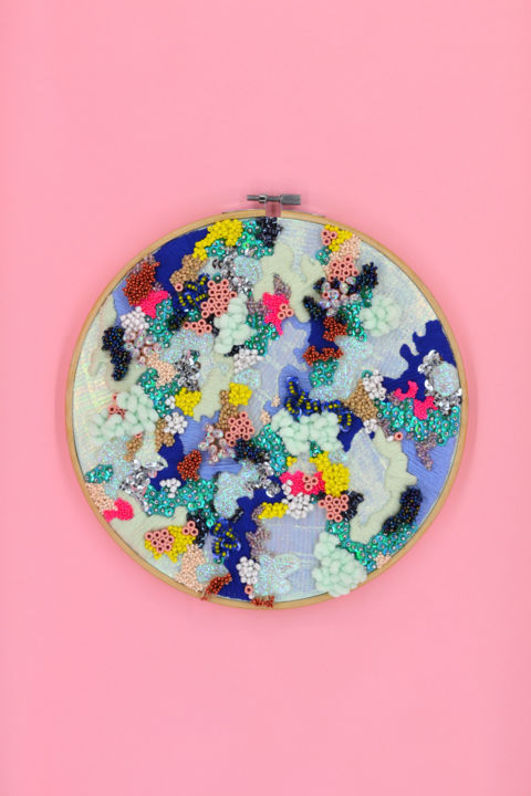 Art textile intitulée "Eaux douces" par Amandine Bouet, Œuvre d'art originale,