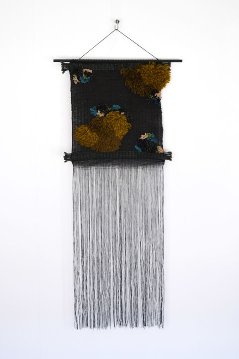 Textielkunst getiteld "Nuit noire" door Amandine Bouet, Origineel Kunstwerk