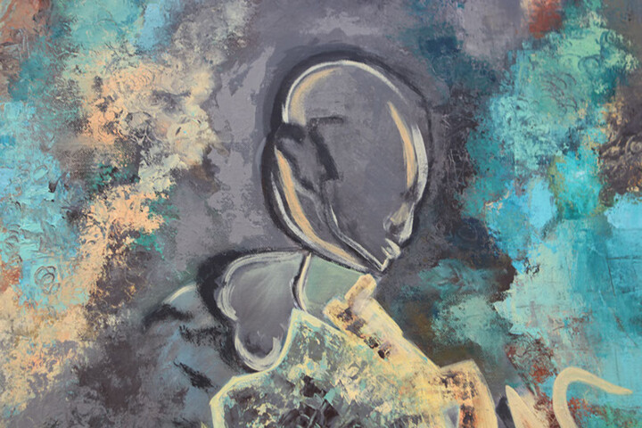 Painting titled "Totem" by Amani Haj Ibrahim, Original Artwork, Acrylic