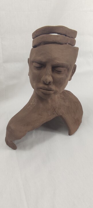 Sculpture titled "Overthinking" by Amani Zreba, Original Artwork, Ceramics