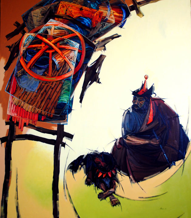 Pintura titulada "Way of Migration" por Amarsaikhan Namsraijav, Obra de arte original, Oleo