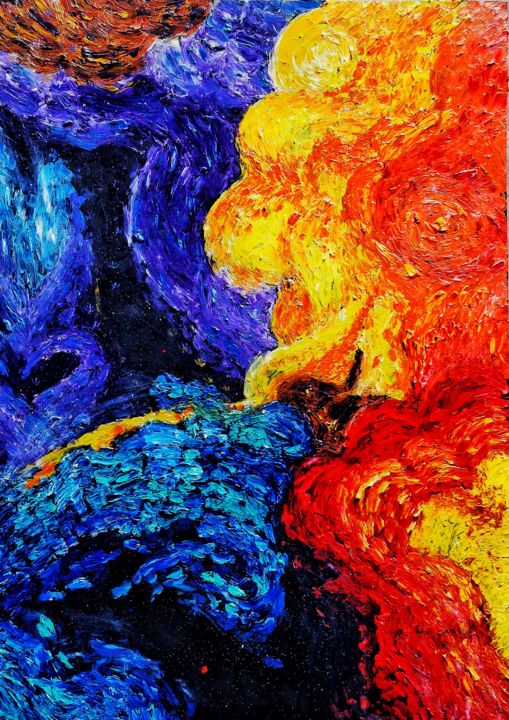 Painting titled "Nebula" by Amar Hasshim, Original Artwork, Oil