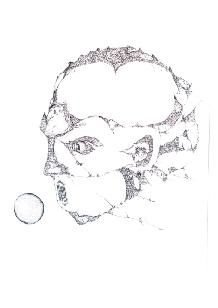 Dibujo titulada "Eolo" por Amarillohr, Obra de arte original, Tinta