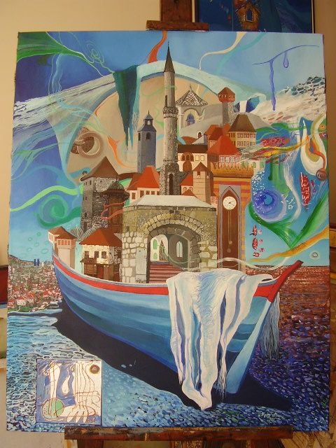Pittura intitolato "bosnian theme" da Amar Porobic, Opera d'arte originale