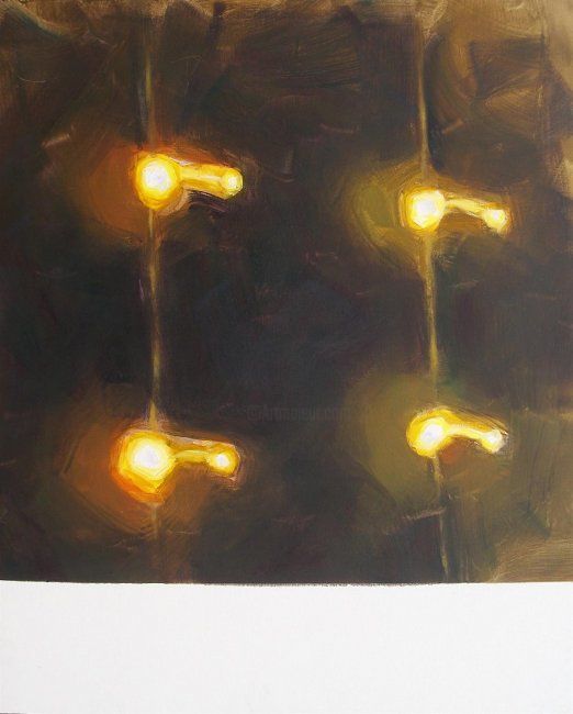 Peinture intitulée "foor lights" par Amar Amarni, Œuvre d'art originale