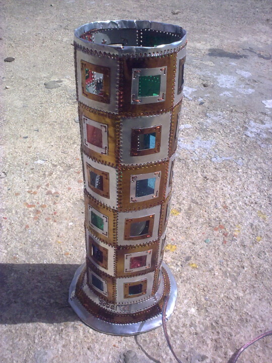 Design intitolato "lampe colonne color…" da Sobel, Opera d'arte originale