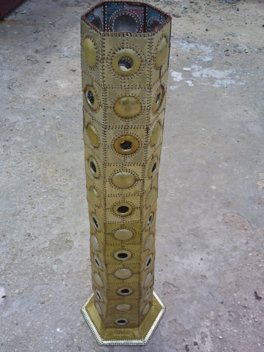 Design intitolato "lampe colonne dorée" da Sobel, Opera d'arte originale