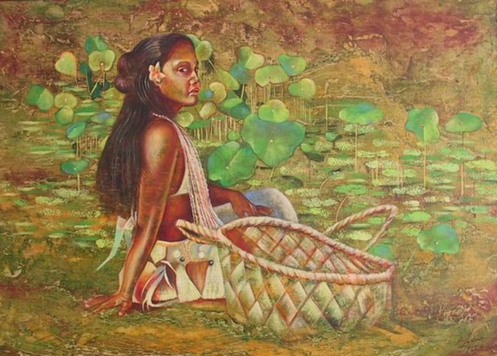 Peinture intitulée "Rumau-ari-i-dans-la…" par Gisèle Ledoux, Œuvre d'art originale, Huile