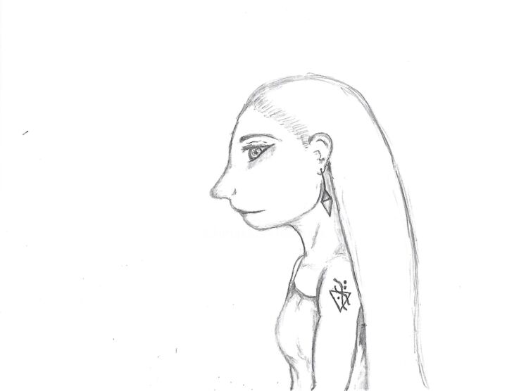 Drawing titled "Queen Misako" by Amathauntacreator, Original Artwork, Pencil