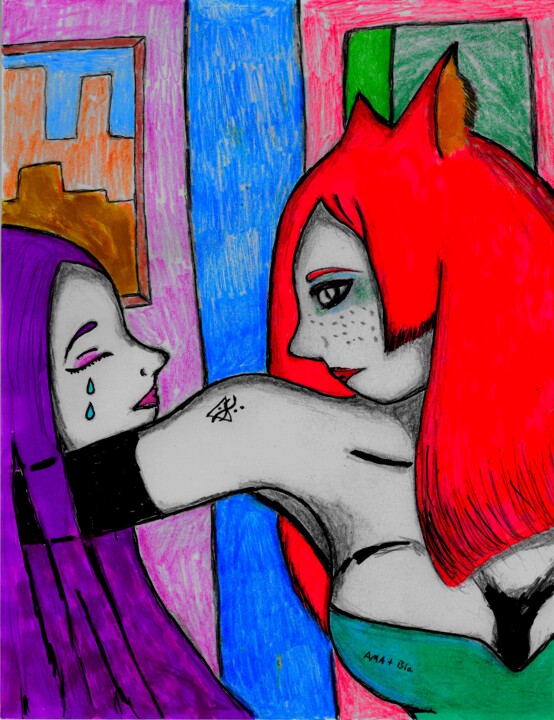 Dessin intitulée "I love all my femal…" par Amathauntacreator, Œuvre d'art originale, Crayon