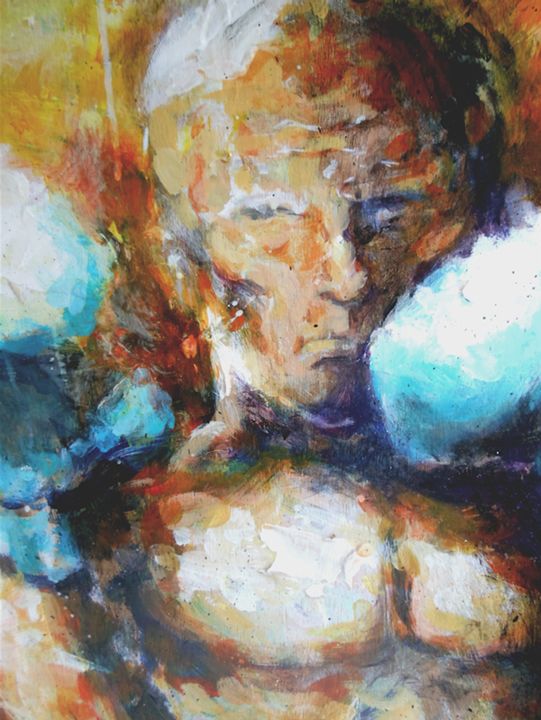 Peinture intitulée "Boxer-Amaury Cousse…" par Amaury Cousserans, Œuvre d'art originale