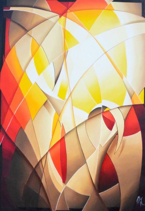 Peinture intitulée "On fire" par Amaury Dubois, Œuvre d'art originale, Huile Monté sur Châssis en bois