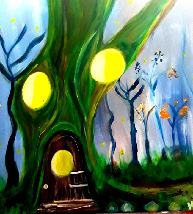 Картина под названием "#treelife" - Mixa, Подлинное произведение искусства, Акрил
