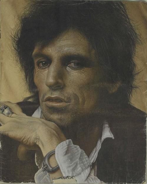 Peinture intitulée "Keith Richards 2005" par Deckx Jan, Œuvre d'art originale
