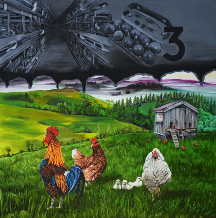 Painting titled "Death camps for chi…" by Ambre Kalène, Original Artwork, Oil