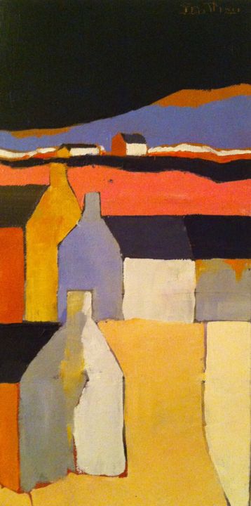 Peinture intitulée "Bretagne" par Corinne Bouthau, Œuvre d'art originale, Huile