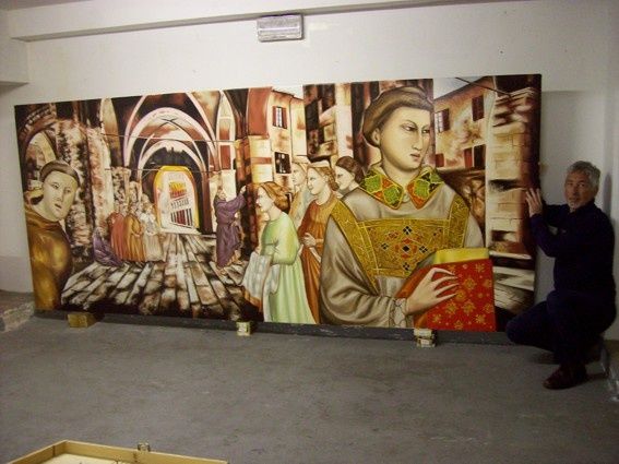Pittura intitolato "ensamble de Giotto" da Marco Gilberto Ambrosini, Opera d'arte originale