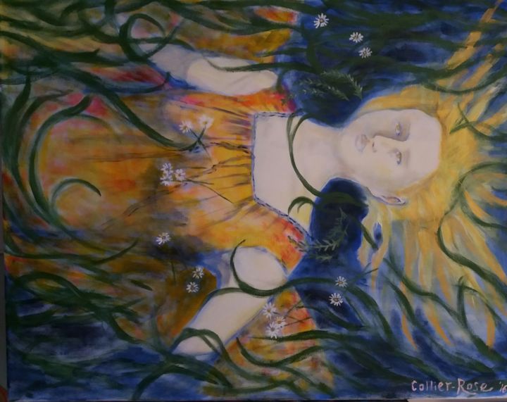 Painting titled "Ophelia" by Amanda Collier-Rose, Original Artwork, Acrylic