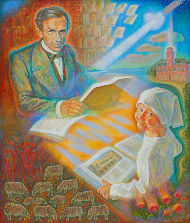 Peinture intitulée "Грот губернатор Кул…" par Alexei Kolesov, Œuvre d'art originale, Huile