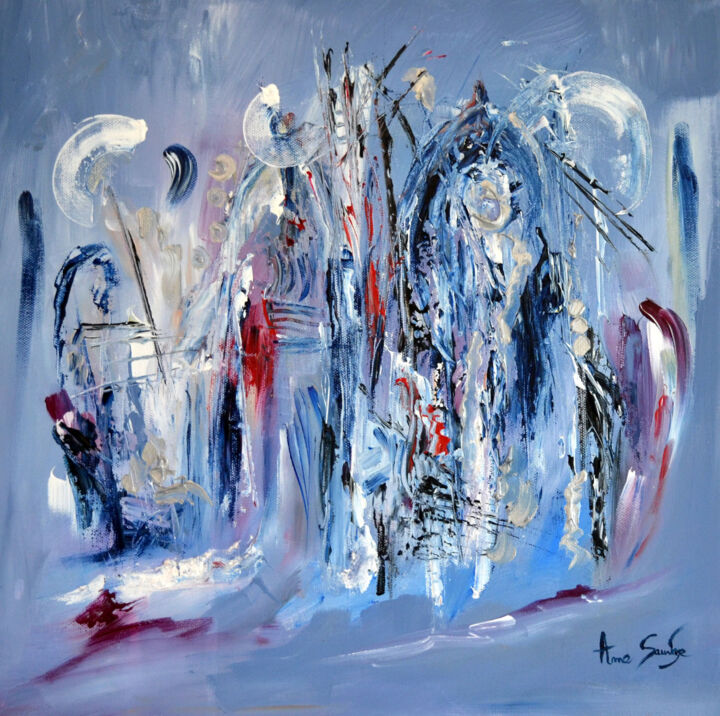 Painting titled "Monument de glace" by Âme Sauvage, Original Artwork, Acrylic