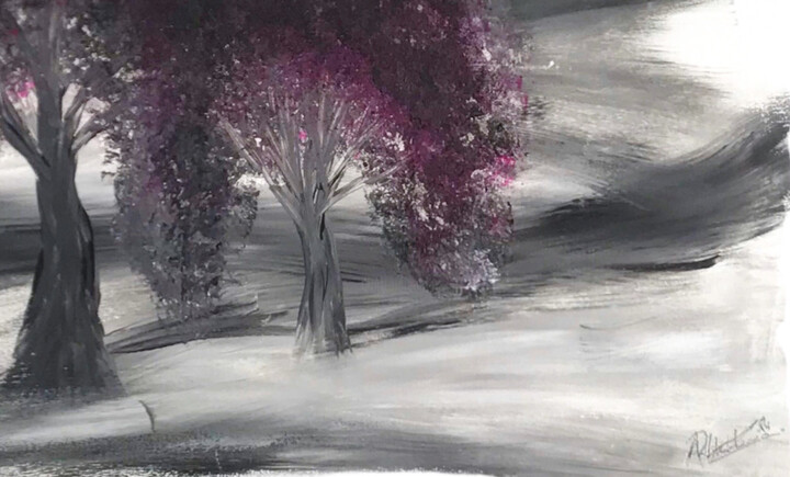 Картина под названием "Trees of hope" - Amela Reçi, Подлинное произведение искусства, Акрил