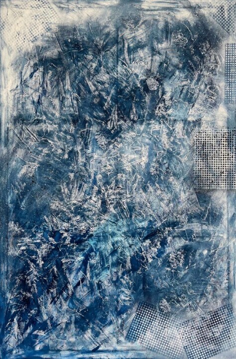 Malerei mit dem Titel "Mystic Blue" von Amela Reçi, Original-Kunstwerk, Acryl