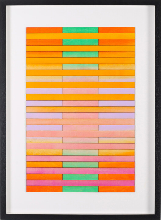 Картина под названием "New York Stripe Col…" - Amelia Coward, Подлинное произведение искусства, Акрил Установлен на Деревянн…