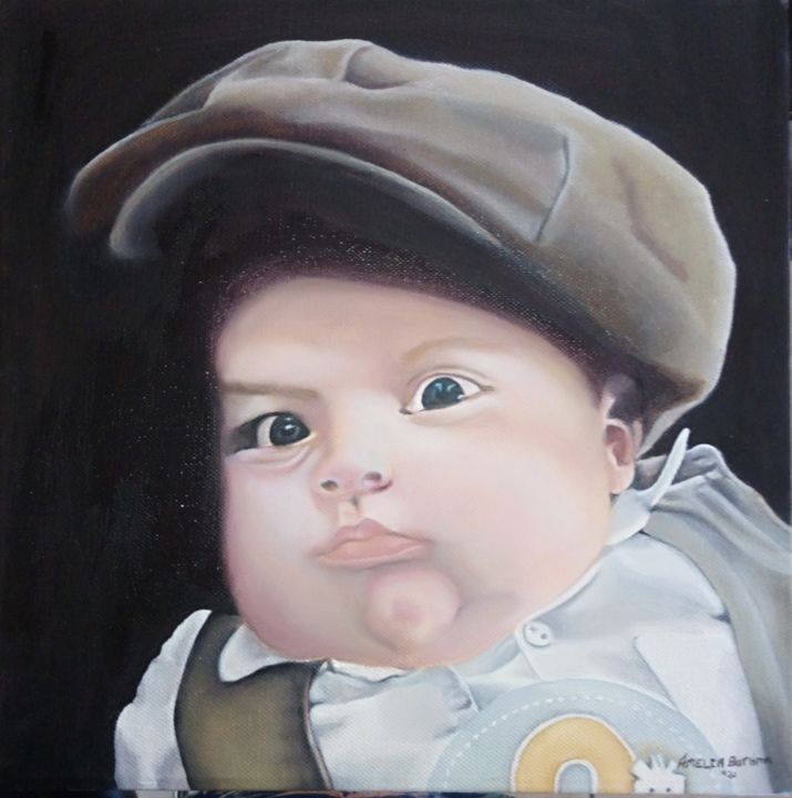 Картина под названием "Mr Serious" - Amelia Bothma, Подлинное произведение искусства, Масло