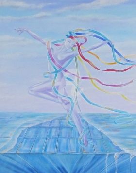 Painting titled "la danse des rubans" by Amélie Chavrier, Original Artwork