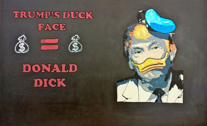 Painting titled "donald dick" by Am, Original Artwork, Acrylic