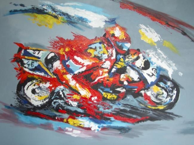 Painting titled "vitesse" by Amélie Waller, Original Artwork