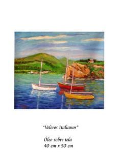 Painting titled "Veleros Italianos" by Americo Melis, Original Art,